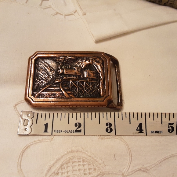 VTG. TE EXPRESS SOLID BRASS RAILROAD BELT BUCKLE - Picture 4 of 16